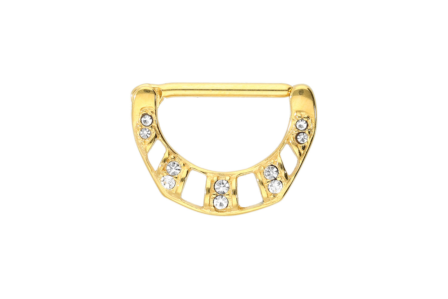 Chirurgenstahl Nippelpiercing Clicker 10 KRISTALLE ++SALE++